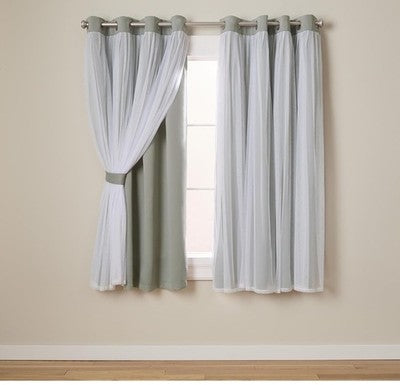 TOWN & COUNTRY LUXE Exclusive Home Catarina Layered Solid Room Darkening 63x52