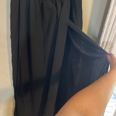 SHEIN Curve 3XL Long Black Skirt Side Slits Plus Size Lightweight Long Flowy