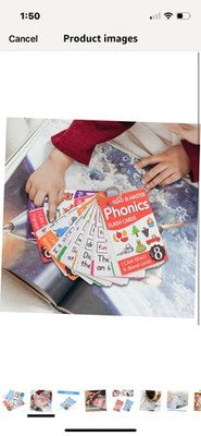 Totority Phonics Set 1 & 8 Spelling Cards Matching Letter Flash Cards w/Rings