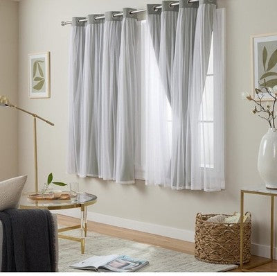 TOWN & COUNTRY LUXE Exclusive Home Catarina Layered Solid Room Darkening 63x52