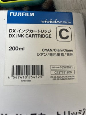 NEW Fujifilm DX VIVIDIA Ink Cartridge 200 ML  Cyan EXP 01/11/26 Or 03/09/27