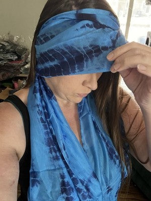 NEW Exclusively For Signals 100% Real Silk Scarf Jeweltone Sapphire Fancy Blue