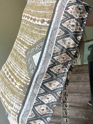NEW Aztec tie Front kimono 3109 olive HBK362 Brown Black Silky Lightweight Style
