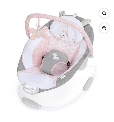 NEW Ingenuity Flora the Unicorn Soothing Bouncer Plush Fabrics & Melodies 0-6mo