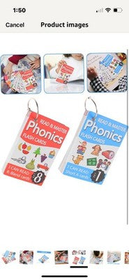 Totority Phonics Set 1 & 8 Spelling Cards Matching Letter Flash Cards w/Rings