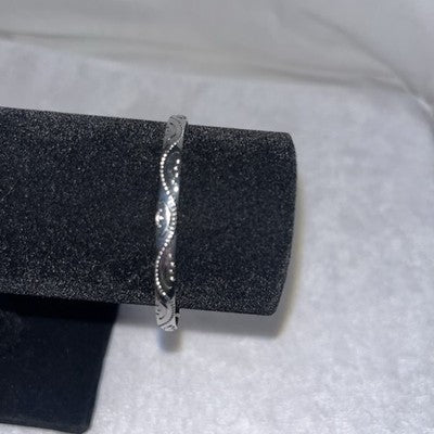 NEW Silver Bangle Bracelet Swirl Quality Fashion Jewelry Valentines Anniversary