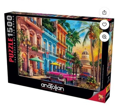 NEW PUZZLE Anatolian Havana Sunset 1500 Piece Puzzles 4574 Jigsaw Pink Car