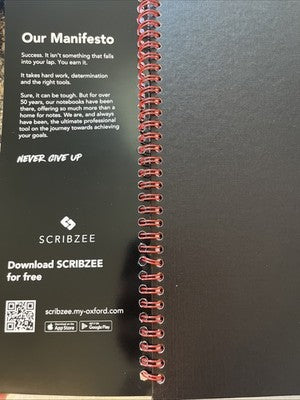 John Dickinson Black N' Red Perforated Notebook 70 Sheet 8x11â Ruled Optik Paper