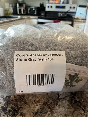 Anabei V2 Box2A Sofa Cover Storm Gray - Ash - 106 New Couch Replacement Slip Top