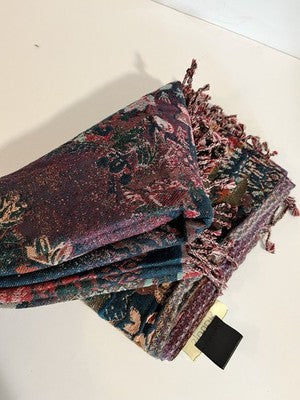 NEW Exclusively For Signals Jessebelle Jeweltone Scarf Wrap HBZ757 Turquoise Red