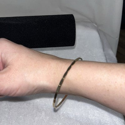 NEW Gold Bangle Bracelet Texture Quality Fashion Jewelry Valentines Anniversary
