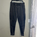 Paper Denim Cloth Pants Womens 2X Gray Elastic Waist Drawstring Jogger