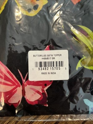 NEW Exclusively for Signals Black Butterfly Satin robe HBW517 SM Viscose S/M