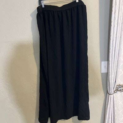 SHEIN Curve 3XL Long Black Skirt Side Slits Plus Size Lightweight Long Flowy