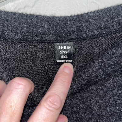 SHEIN Curve 3XL Gray Sweater & Pants Set Charcoal Stretchy 2-pcs Set