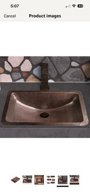 Monarch Abode 21" Copper Sink Venitian Dual Mount Undermount Drop In Bathroom
