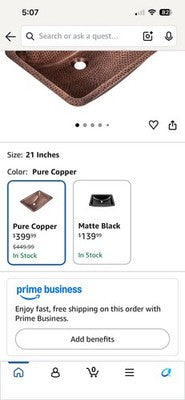 Monarch Abode 21" Copper Sink Venitian Dual Mount Undermount Drop In Bathroom
