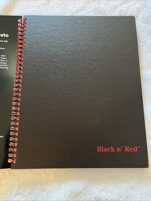 John Dickinson Black N' Red Perforated Notebook 70 Sheet 8x11â Ruled Optik Paper