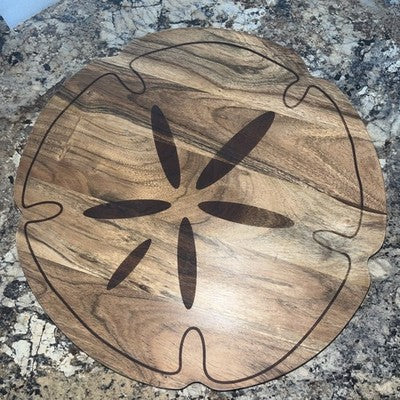 C&F Enterprises, Inc. Sand Dollar Lazy Susan - Acacia Wood Rotating Tray Brown