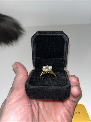 NEW RING 5 Carat Moissanite Size 8 Graded/ Certification A925 Sterling Gold