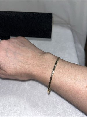 NEW Gold Bangle Bracelet Texture Quality Fashion Jewelry Valentines Anniversary