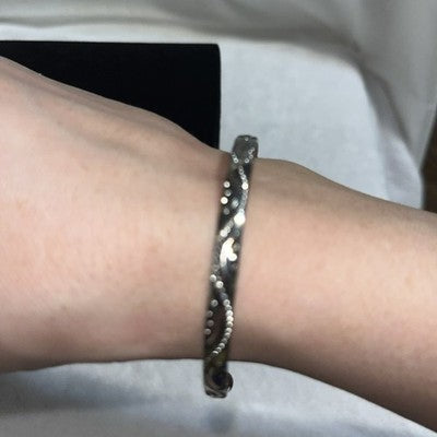 NEW Silver Bangle Bracelet Swirl Quality Fashion Jewelry Valentines Anniversary