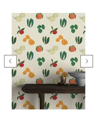 NEW DESIGNER Fruits & Veggies by Susan Habel double roll wallpaper High End Nice