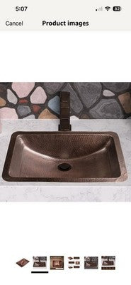 Monarch Abode 21" Copper Sink Venitian Dual Mount Undermount Drop In Bathroom