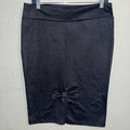 RUE 21 Junior's Pencil Skirt Shiny Black Large Back Bow Tight Long Glitter L