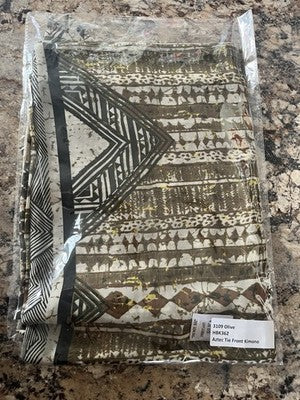 NEW Aztec tie Front kimono 3109 olive HBK362 Brown Black Silky Lightweight Style