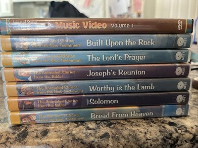 DVD LOT Nest Animated Stories From The Bible New Testament DVDs + 1 Music Video