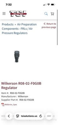 NEW Wilkerson R08-02-F0G0B Regulator with Gauge 1/4 NPT 0 to 125 PSIG Relieving