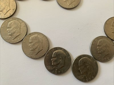 LOT Of 15 ~ Ike Silver dollars 1972 1974 1978 1776-1976 Bell Eagle Coins Collect