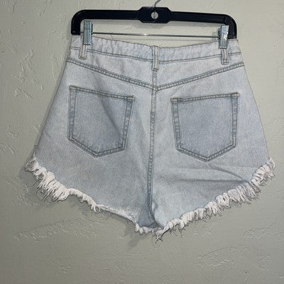 Wild Fable SMALL S Cut Off Shorts Light Wash Denim Frayed Bottom Fray Button Up