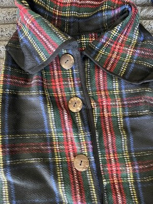 NEW Top It Off Accessories BLACK Plaid buttons Pull Over Cape shawl Top Winter