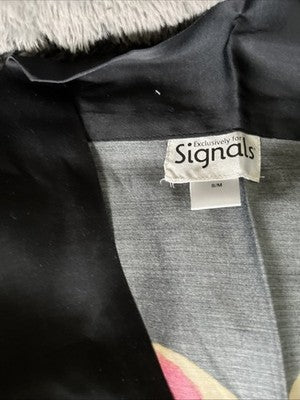 NEW Exclusively for Signals Black Butterfly Satin robe HBW517 SM Viscose S/M