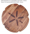 C&F Enterprises, Inc. Sand Dollar Lazy Susan - Acacia Wood Rotating Tray Brown