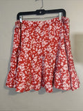 SHEIN Curve 3XL Knee Length Skirt A-Line Women Red Floral Elastic Waist Casual