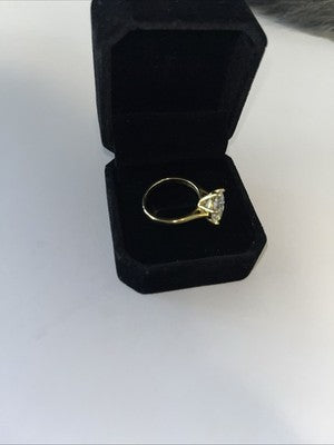 NEW RING 5 Carat Moissanite Size 8 Graded/ Certification A925 Sterling Gold