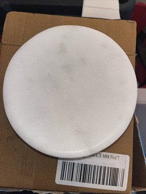 NEW Creative Co-Op Marble Soap Dish 5" Round White Sparkles Bathroom Bar Holder