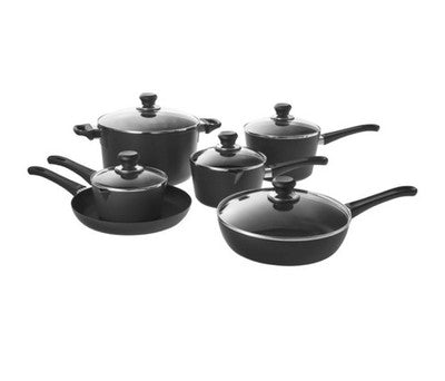 NEW SCANPAN Classic 11 Piece Deluxe Nonstick Cookware Set Pans Pots Lids Deluxe