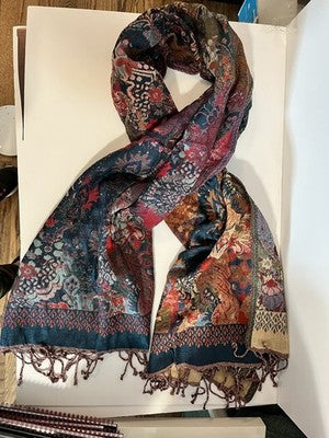 NEW Exclusively For Signals Jessebelle Jeweltone Scarf Wrap HBZ757 Turquoise Red