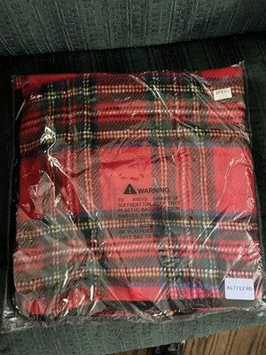 NEW Top It Off Jacket RED Plaid buttons Pull Over Cape shawl Wrap Seasonal Cover