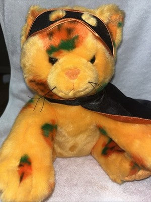 RARE LIMITED EDITION Build A Bear PUMPKIN KITTY BAB Vault Cape Halloween Mask