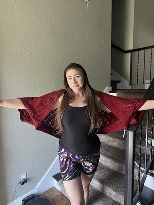 NEW Pretty Persuasions Sweater Wrap Poncho Jacket Stylish HBM442 RD Top Maroon