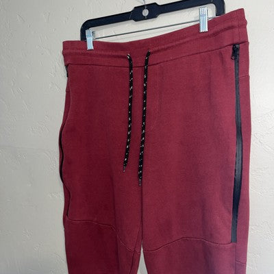 Royal Blue Men's Sweat Pant Solid Stretch Drawstring cuff leg 3XL Maroon Zippers