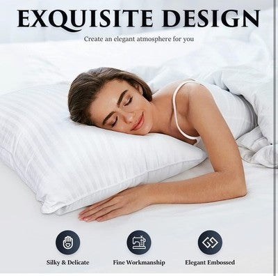 FAPO Pillow Inserts Set Of 2 White Luxury Fiber Filled Hypoallergenic Bed Queen