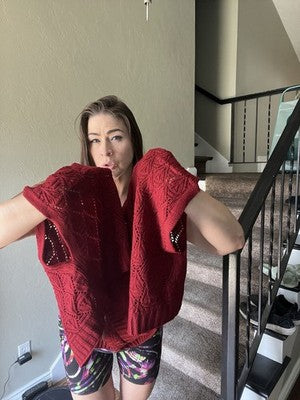 NEW Pretty Persuasions Sweater Wrap Poncho Jacket Stylish HBM442 RD Top Maroon