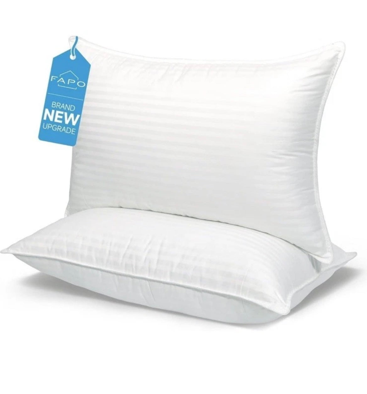 FAPO Pillow Inserts Set Of 2 White Luxury Fiber Filled Hypoallergenic Bed Queen