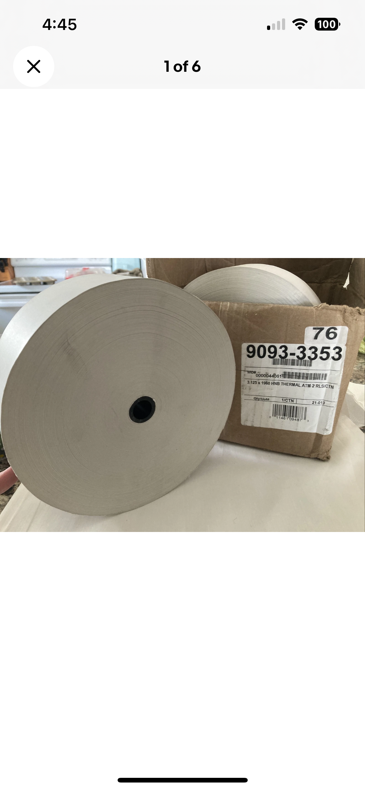 2 Rolls HNB Thermal ATM Paper Rolls 3 1/4” x 1960 Heavy Weight Thermal Receipt